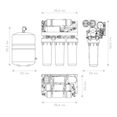 Система обратного осмоса БАРЬЕР ПРОФИ Осмо 100 Boost M фото в интернет-магазине Уралфильтр UralFilter