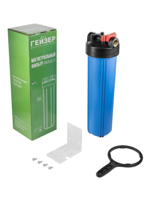 Магистральный фильтр Гейзер BB20 синий без картриджа фото в интернет-магазине Уралфильтр UralFilter